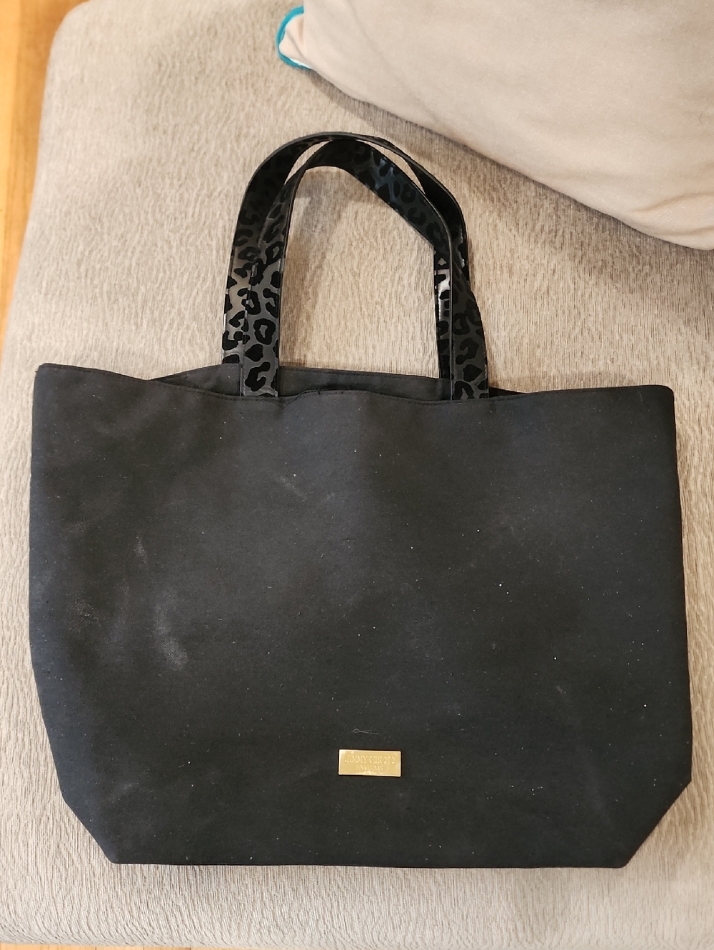 Black Tote with Velvet Leopard-Print Handles From JIMMY CHOO Perfume Promo